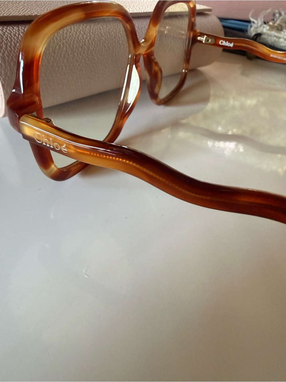 Chloé Amber Tortoiseshell Square Sunglasses - Picture 3 of 5